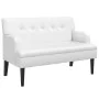 Bank mit weißem Kunstleder-Rückenlehne 112x65,5x75 cm. von , Banken - Ref: Foro24-372154, Preis: 172,41 €, Rabatt: %
