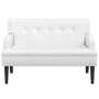 Bank mit weißem Kunstleder-Rückenlehne 112x65,5x75 cm. von , Banken - Ref: Foro24-372154, Preis: 172,41 €, Rabatt: %