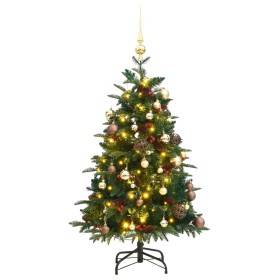 Árbol Navidad artificial con bisagras 150 LED y bo