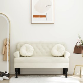 Bank mit Samtrücken in Cremefarbe 119,5x64,5x75 cm von , Banken - Ref: Foro24-372163, Preis: 202,38 €, Rabatt: %