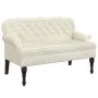 Banco con respaldo terciopelo color crema 119,5x64,5x75 cm de , Bancos - Ref: Foro24-372163, Precio: 198,59 €, Descuento: %