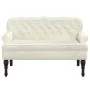 Banco con respaldo terciopelo color crema 119,5x64,5x75 cm de , Bancos - Ref: Foro24-372163, Precio: 198,59 €, Descuento: %