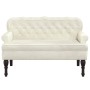Bank mit Samtrücken in Cremefarbe 119,5x64,5x75 cm von , Banken - Ref: Foro24-372163, Preis: 202,38 €, Rabatt: %