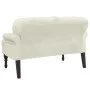 Banco con respaldo terciopelo color crema 119,5x64,5x75 cm de , Bancos - Ref: Foro24-372163, Precio: 198,59 €, Descuento: %