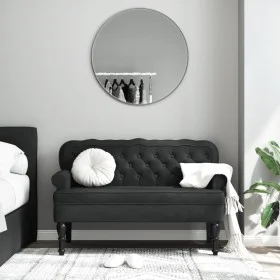 Schwarze Samtbank mit Rückenlehne, 119,5x64,5x75 cm. von , Banken - Ref: Foro24-372161, Preis: 197,92 €, Rabatt: %