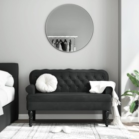 Schwarze Samtbank mit Rückenlehne, 119,5x64,5x75 cm. von , Banken - Ref: Foro24-372161, Preis: 212,78 €, Rabatt: %