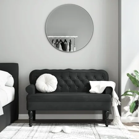 Banco con respaldo terciopelo negro 119,5x64,5x75 cm by , Banks - Ref: Foro24-372161, Price: 197,92 €, Discount: %
