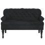 Schwarze Samtbank mit Rückenlehne, 119,5x64,5x75 cm. von , Banken - Ref: Foro24-372161, Preis: 212,78 €, Rabatt: %