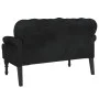 Schwarze Samtbank mit Rückenlehne, 119,5x64,5x75 cm. von , Banken - Ref: Foro24-372161, Preis: 197,92 €, Rabatt: %