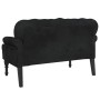 Schwarze Samtbank mit Rückenlehne, 119,5x64,5x75 cm. von , Banken - Ref: Foro24-372161, Preis: 212,78 €, Rabatt: %