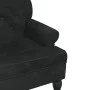 Schwarze Samtbank mit Rückenlehne, 119,5x64,5x75 cm. von , Banken - Ref: Foro24-372161, Preis: 197,92 €, Rabatt: %