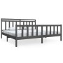 Estructura de cama de madera maciza gris 200x200 cm