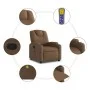 Sillón reclinable con masaje de tela marrón by , Armchairs - Ref: Foro24-372381, Price: 207,93 €, Discount: %