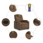 Sillón reclinable con masaje de tela marrón by , Armchairs - Ref: Foro24-372381, Price: 211,56 €, Discount: %