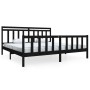 Estructura de cama de madera maciza negra 200x200 cm