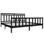 Estructura de cama de madera maciza negra 200x200 cm