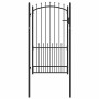 Puerta de cerca con cerradura Negro 100 x 175 cm