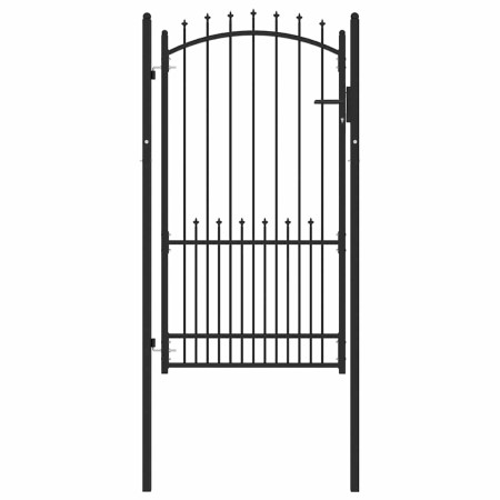 Puerta de cerca con cerradura Negro 100 x 175 cm
