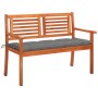2-Sitzer-Gartenbank aus massivem Eukalyptusholz und Kissen 120 cm von , Gartenbänke - Ref: Foro24-3060985, Preis: 202,14 €, R...