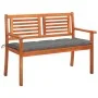 2-Sitzer-Gartenbank aus massivem Eukalyptusholz und Kissen 120 cm von , Gartenbänke - Ref: Foro24-3060985, Preis: 197,50 €, R...