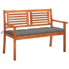 2 seater garden bench solid eucalyptus wood and cushion 120 cm by , garden benches - Ref: Foro24-3060985, Price: 198,36 €, Di...