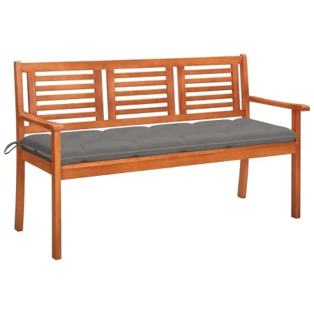 3-Sitzer-Gartenbank aus massivem Eukalyptusholz und Kissen 150 cm von , Gartenbänke - Ref: Foro24-3061012, Preis: 194,53 €, R...