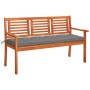 3 seater garden bench solid eucalyptus wood and cushion 150 cm by , garden benches - Ref: Foro24-3061012, Price: 194,27 €, Di...