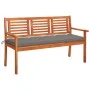 3-Sitzer-Gartenbank aus massivem Eukalyptusholz und Kissen 150 cm von , Gartenbänke - Ref: Foro24-3061012, Preis: 194,53 €, R...