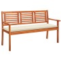 3-Sitzer-Gartenbank und Kissen aus massivem Eukalyptusholz 150 cm von , Gartenbänke - Ref: Foro24-3060998, Preis: 191,11 €, R...