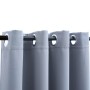 Cortinas opacas con anillas de metal 2 piezas gris 140x245 cm