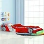 Children's bed in the shape of a racing car and LED 90x200 cm red by vidaXL, Cribs and beds for children - Ref: Foro24-243936...