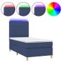 Box spring bed mattress and LED lights blue fabric 80x200 cm by , Beds and slatted bases - Ref: Foro24-3135395, Price: 344,89...