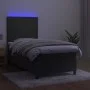 Box spring bed with mattress and LED dark gray velvet 100x200 cm by , Beds and slatted bases - Ref: Foro24-3136108, Price: 33...