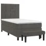 Box spring bed with dark gray velvet mattress 100x200 cm by , Beds and slatted bases - Ref: Foro24-3137828, Price: 355,26 €, ...