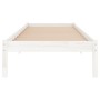 White solid wood single bed frame 90x190 cm by , Beds and slatted bases - Ref: Foro24-809983, Price: 60,97 €, Discount: %
