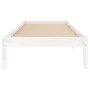 White solid wood single bed frame 90x190 cm by , Beds and slatted bases - Ref: Foro24-809983, Price: 60,29 €, Discount: %