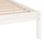 White solid wood single bed frame 90x190 cm by , Beds and slatted bases - Ref: Foro24-809983, Price: 60,97 €, Discount: %