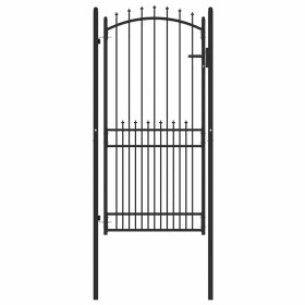 Puerta de cerca con cerradura Negro 100 x 200 cm