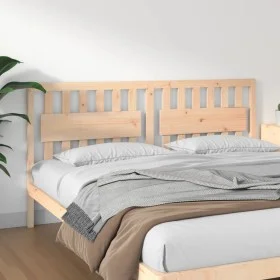 Solid pine wood bed headboard 185.5x4x100 cm by , Headboards and footboards - Ref: Foro24-818585, Price: 62,23 €, Discount: %