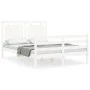 Estructura de cama con cabecero madera maciza blanco 140x200 cm de , Camas y somieres - Ref: Foro24-3194052, Precio: 150,34 €...