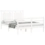 Estructura de cama con cabecero madera maciza blanco 140x200 cm de , Camas y somieres - Ref: Foro24-3194052, Precio: 150,34 €...