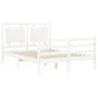 Estructura de cama con cabecero madera maciza blanco 140x200 cm de , Camas y somieres - Ref: Foro24-3194052, Precio: 150,34 €...