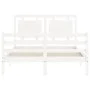 Estructura de cama con cabecero madera maciza blanco 140x200 cm de , Camas y somieres - Ref: Foro24-3194052, Precio: 150,34 €...