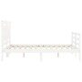 Weißer Massivholzbettrahmen mit Kopfteil 140x200 cm von , Betten und Lattenroste - Ref: Foro24-3194052, Preis: 152,28 €, Raba...