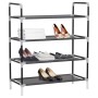 Zapatero mit 4 Metallböden und schwarzem Vliesstoff von vidaXL, Schuhregale und Schuhorganisatoren - Ref: Foro24-245628, Prei...