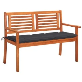2 seater garden bench solid eucalyptus wood and cushion 120 cm by , garden benches - Ref: Foro24-3060984, Price: 189,78 €, Di...