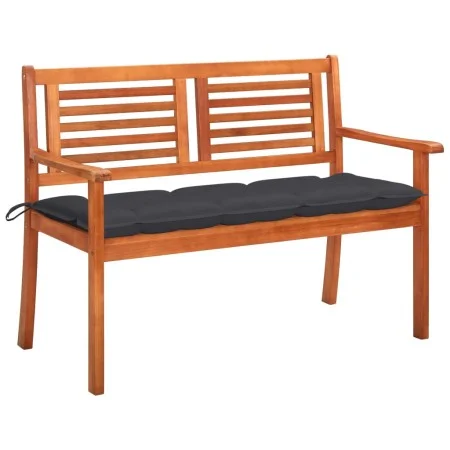 2 seater garden bench solid eucalyptus wood and cushion 120 cm by , garden benches - Ref: Foro24-3060984, Price: 193,42 €, Di...