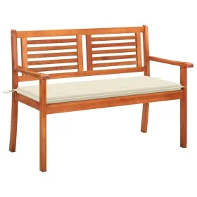 2 seater garden bench solid eucalyptus wood and cushion 120 cm by , garden benches - Ref: Foro24-3060971, Price: 181,42 €, Di...