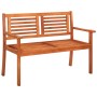 2-Sitzer-Gartenbank aus massivem Eukalyptusholz und Kissen 120 cm von , Gartenbänke - Ref: Foro24-3060984, Preis: 193,42 €, R...
