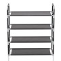 Shoe rack with 4 metal shelves and black non-woven textile. by vidaXL, Shoe racks and shoe organizers - Ref: Foro24-245628, P...